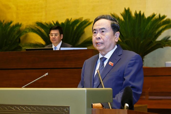 Chủ tịch Quốc hội Trần Thanh Mẫn phát biểu khai mạc Kỳ họp không thường lệ thứ nhất, Quốc hội khóa XVI. Ảnh: Doãn Tấn - TTXVN