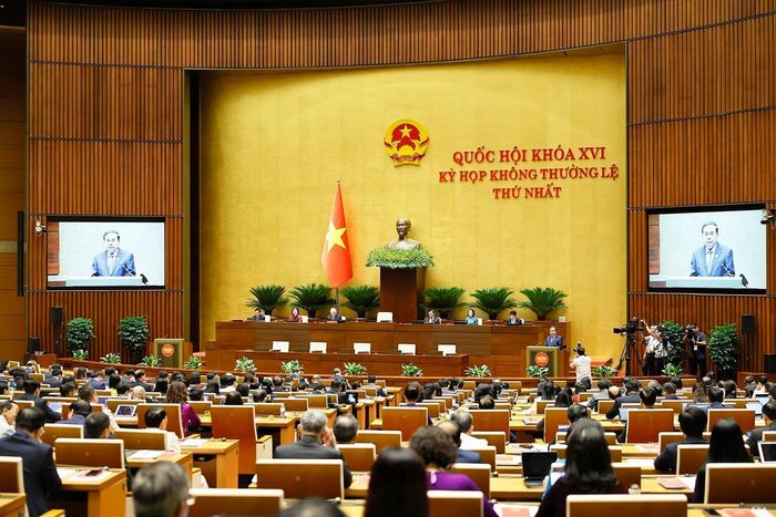 Phiên khai mạc Kỳ họp không thường lệ thứ nhất, Quốc hội khóa XVI. Ảnh: Minh Đức - TTXVN