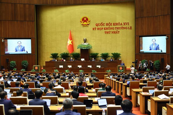  Phiên khai mạc Kỳ họp không thường lệ thứ nhất, Quốc hội khóa XVI. Ảnh: Minh Đức - TTXVN 