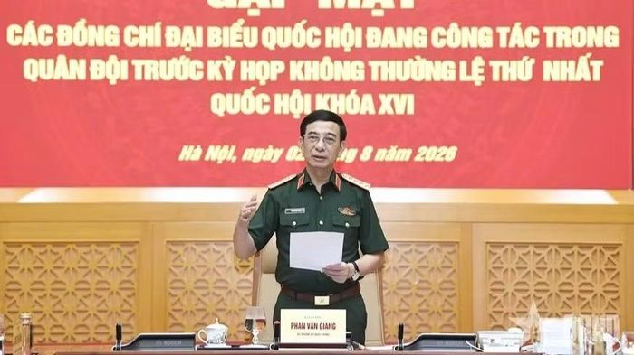 Đại tướng Phan Văn Giang chủ trì hội nghị. (Ảnh: qdnd.vn)