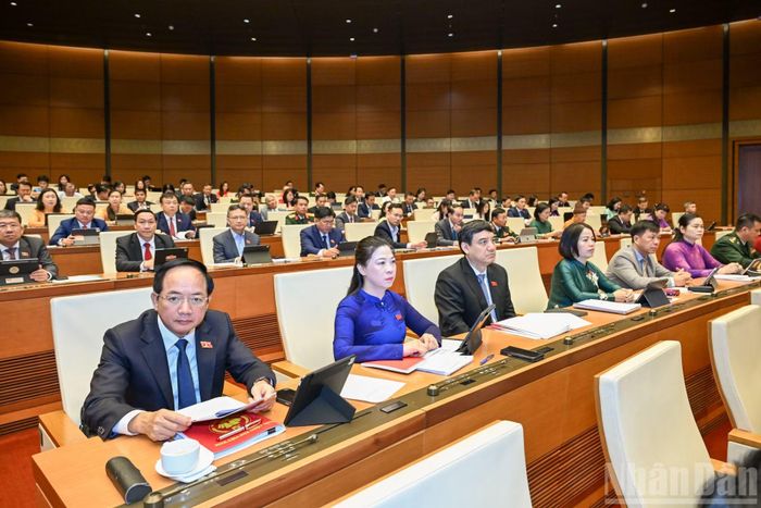 Đại biểu Quốc hội các tỉnh, thành phố tham dự phiên khai mạc.