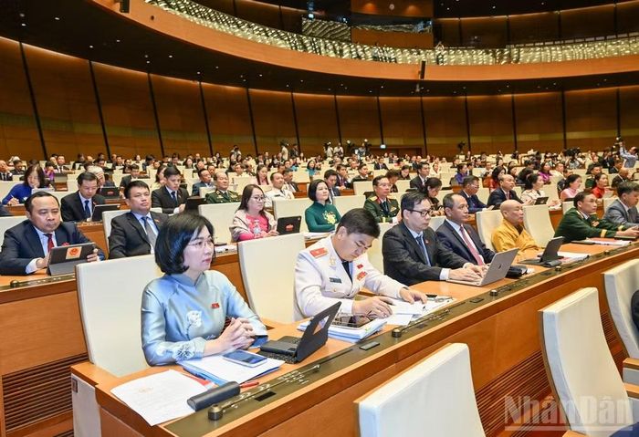 Các đại biểu dự phiên họp sáng 3/8. (Ảnh: DUY LINH)