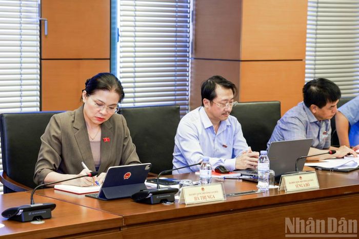 Đại biểu Quốc hội Tổ 9 (thành phố Cần Thơ và tỉnh Lai Châu, Hà Tĩnh) tại phiên thảo luận tổ.