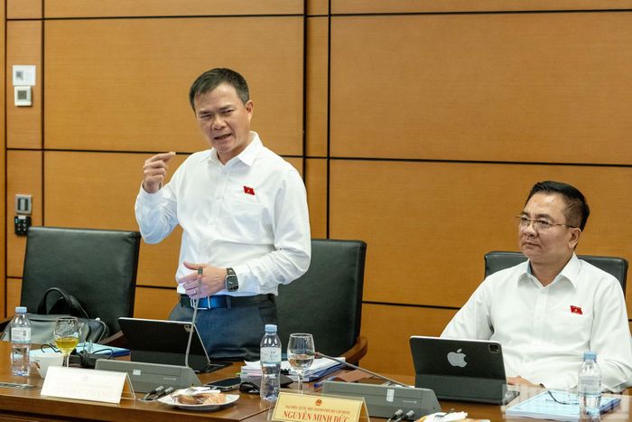 Đại biểu Quốc hội Thành phố Hồ Chí Minh Tào Đức Thắng phát biểu ý kiến thảo luận.