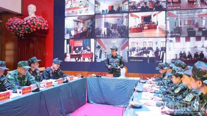 Bát Xát là địa phương đầu tiên tại tỉnh Lào Cai áp dụng mô hình “Thôn số” vào diễn tập phòng, chống thiên tai. (Ảnh: CÔNG HẢI)