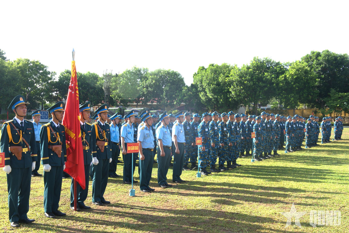  Các đơn vị tham gia diễn tập hội thao. 