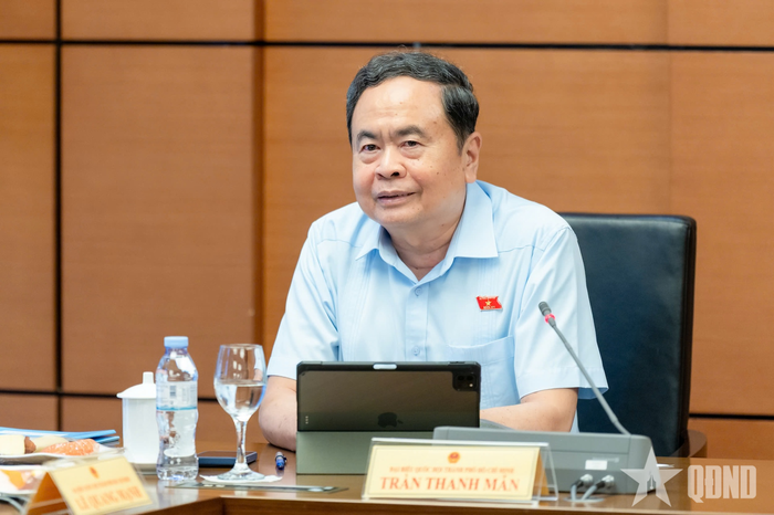Chủ tịch Quốc hội Trần Thanh Mẫn phát biểu tại phiên thảo luận.