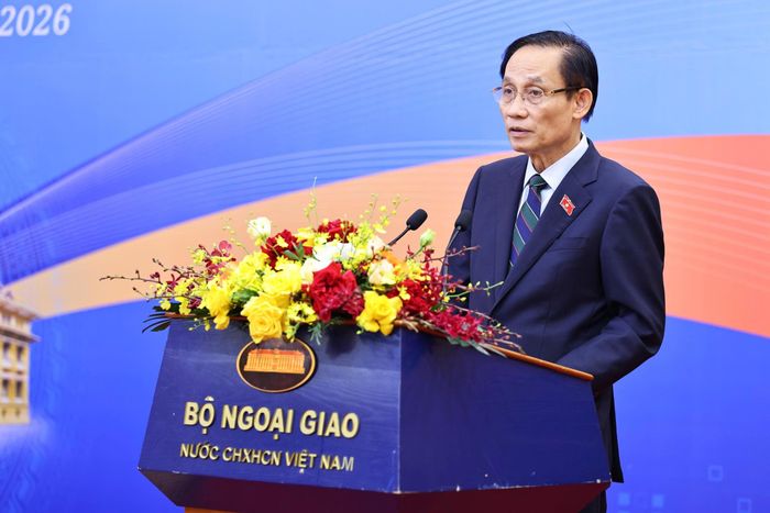  Bộ trưởng Bộ Ngoại giao Lê Hoài Trung phát biểu khai mạc phiên họp. Ảnh: HÀ NGUYỄN 