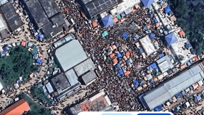 Hình ảnh AI tạo trên nền Google Earth có thể bị hiểu nhầm là dữ liệu vệ tinh thực khi được chia sẻ dưới dạng ảnh chụp màn hình.