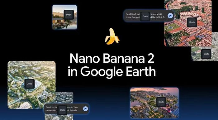 Google Earth từng được tích hợp AI Nano Banana 2 nhằm tái hiện lịch sử và mô phỏng tương lai của các địa điểm trên bản đồ.