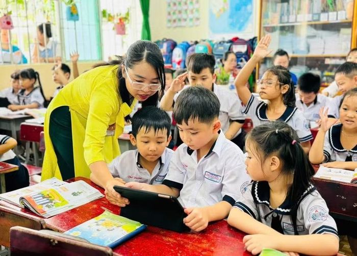 Tiết dạy của cô Nguyễn Thanh Thảo, Trường Tiểu học Thuận Kiều. Ảnh: NVCC.