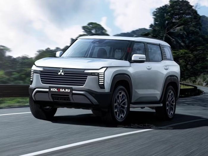 Mẫu SUV Pajero thế hệ mới dự kiến sẽ có phiên bản hybrid. Ảnh: Kolesa