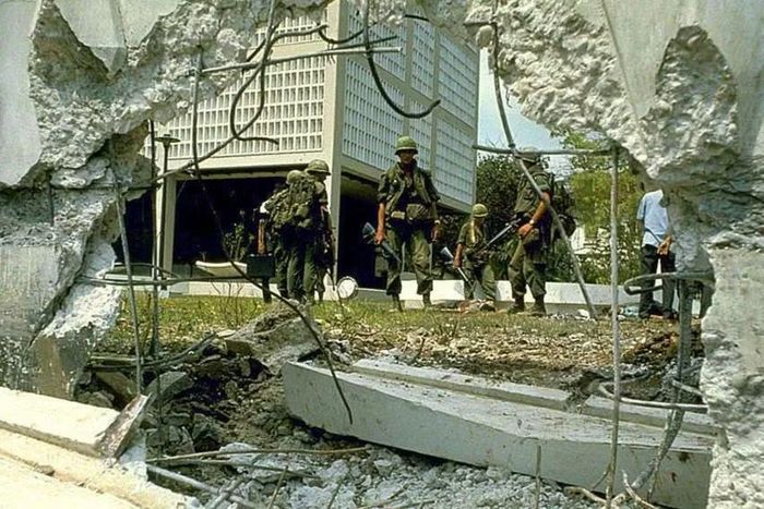 Trận tập kích của biệt động Sài Gòn vào Tòa Đại sứ Mỹ ngày 31/1/1968 gây chấn động dư luận Mỹ và thế giới (Ảnh: Tư liệu quốc tế/TTXVN).