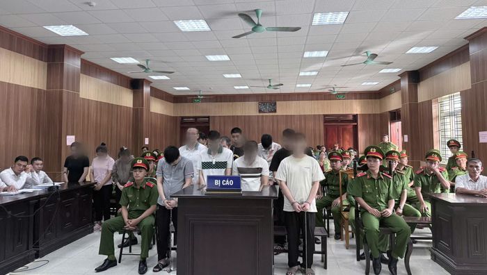 Các bị cáo tại phiên tòa.