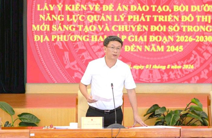 Ông Trần Quốc Thái, Cục trưởng Cục Phát triển đô thị Bộ Xây dựng phát biểu tổng kết tại hội nghị.