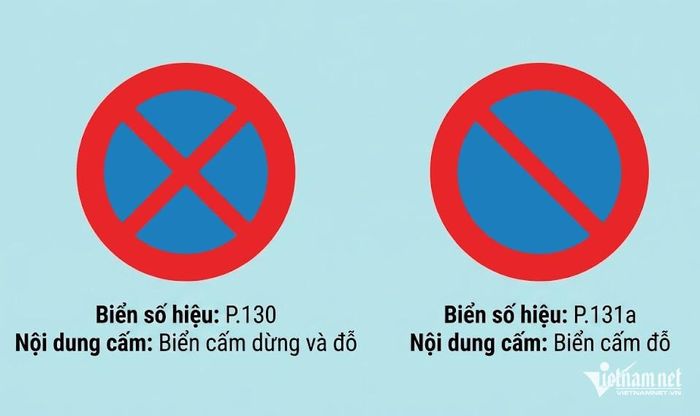 Biển P.130 (cấm dừng và đỗ xe) và P.131a (cấm đỗ xe) tại Thông tư số 54/2019/TT-BGTVT.