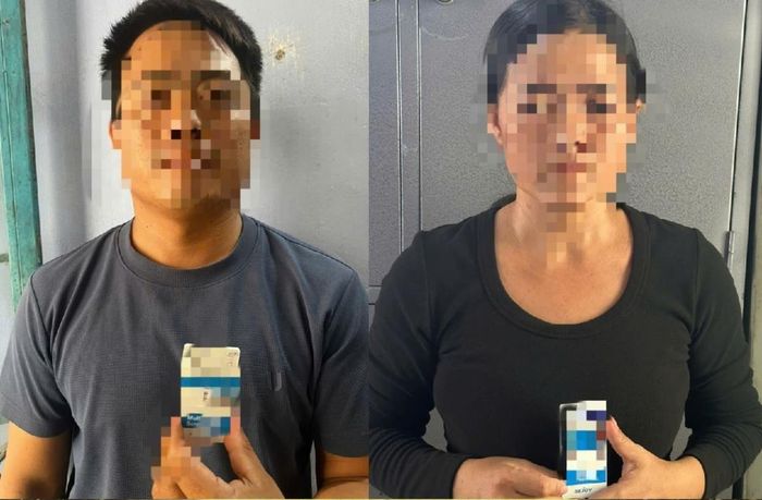 Hai đối tượng N. và Đ. tại cơ quan công an. Ảnh: N.X