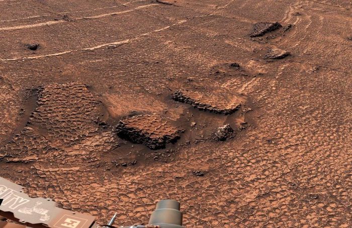 Hình ảnh cận cảnh các vết nứt hình đa giác được phát hiện bởi tàu thám hiểm Curiosity của NASA trên sao Hỏa. Ảnh: NASA/JPL-Caltech/MSSS