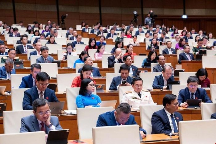  Các đại biểu tham dự phiên làm việc của Quốc hội sáng 3/8 (Ảnh: Media Quốc hội).