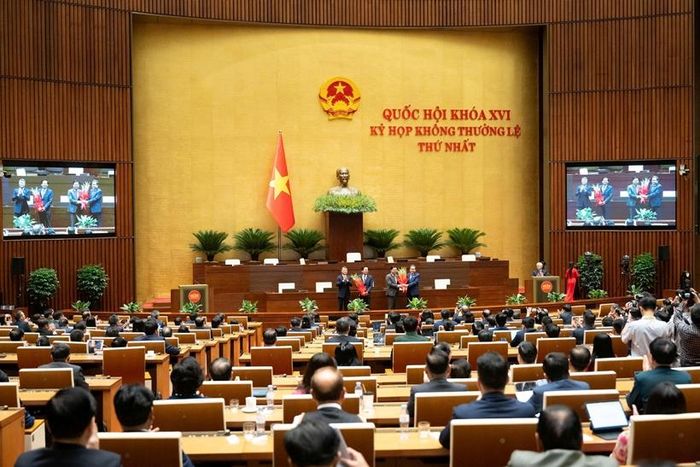  Quang cảnh phiên làm việc của Quốc hội sáng 3/8 (Ảnh: Media Quốc hội).