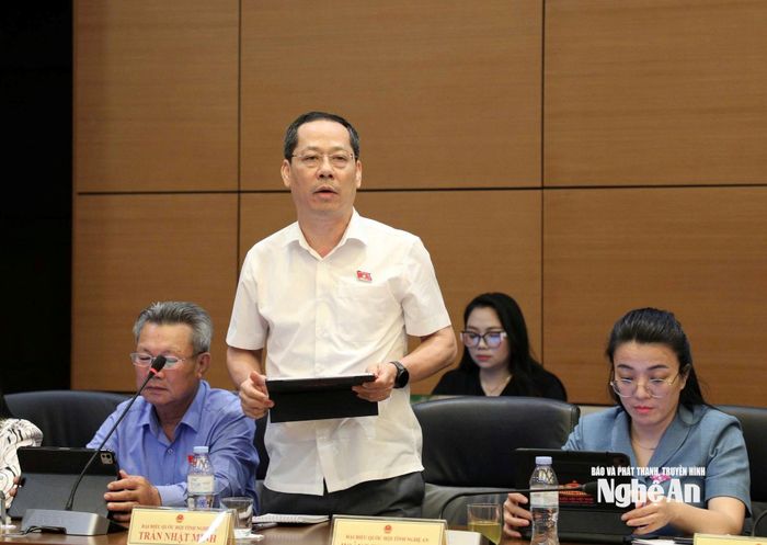 Đại biểu Quốc hội chuyên trách Trần Nhật Minh đóng góp ý kiến vào các dự án luật. Ảnh: Khánh Duy