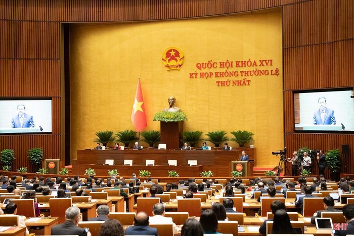 Toàn cảnh phiên khai mạc Kỳ họp không thường lệ lần thứ nhất, Quốc hội khóa XVI.