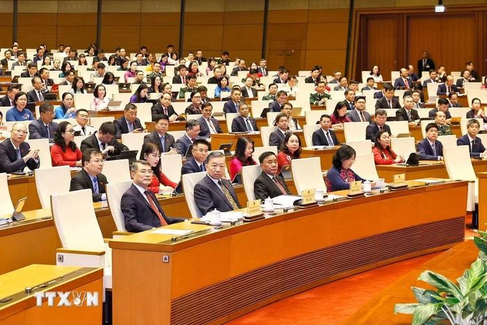 Tổng Bí thư, Chủ tịch nước Tô Lâm và đại biểu dự khai mạc Kỳ họp không thường lệ thứ nhất, Quốc hội khóa XVI. (Ảnh: Doãn Tấn/TTXVN)