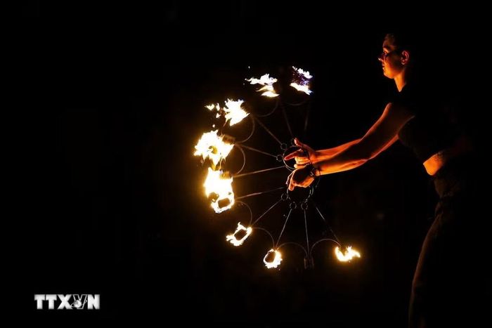 Một màn trình diễn tại lễ hội Trung Cổ ở Svetvincenat, Croatia, ngày 31/7/2026. (Ảnh: THX/TTXVN phát)