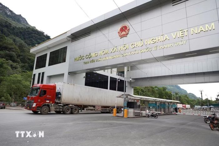 Hạ tầng khu vực Cửa khẩu Quốc tế Thanh Thủy (Tuyên Quang). (Ảnh: Hoàng Hải/TTXVN)