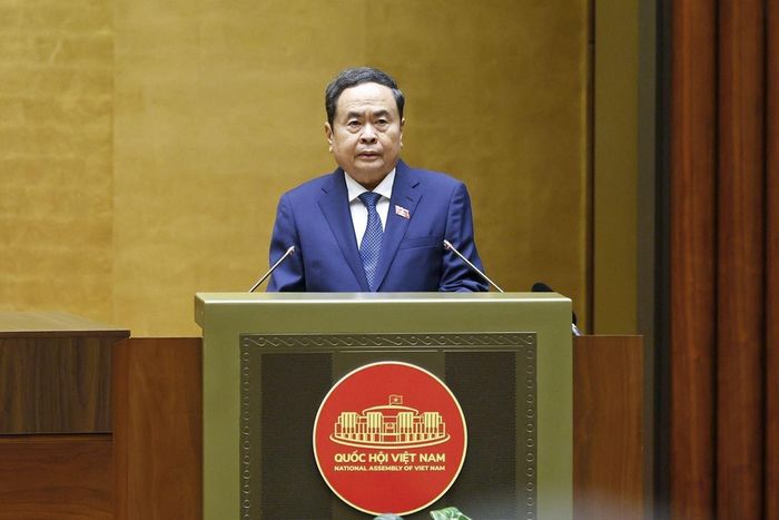 Chủ tịch Quốc hội Trần Thanh Mẫn phát biểu khai mạc Kỳ họp không thường lệ thứ nhất, Quốc hội khóa XVI. Ảnh: Doãn Tấn/TTXVN