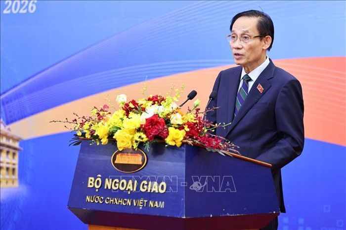 Bộ trưởng Bộ Ngoại giao Lê Hoài Trung phát biểu. Ảnh: Minh Đức/TTXVN