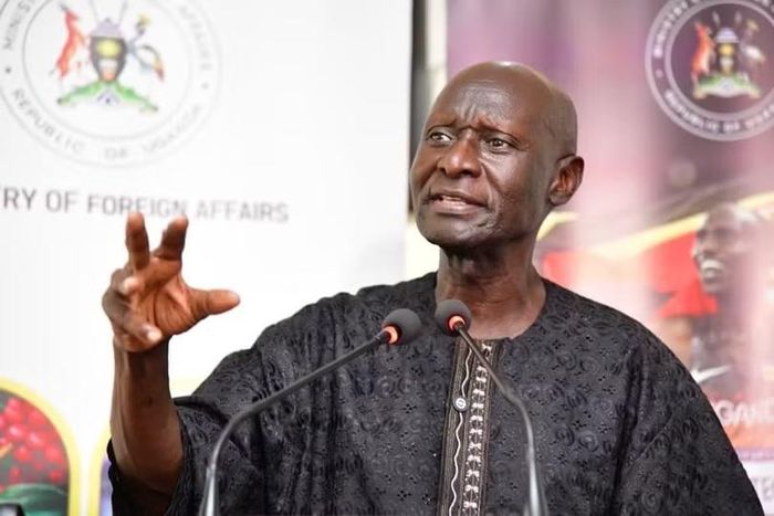 Nhà ngoại giao Uganda Olara Otunnu, ứng viên được giới thiệu trước khi tiến hành bỏ phiếu thăm dò. Ảnh: Getty.