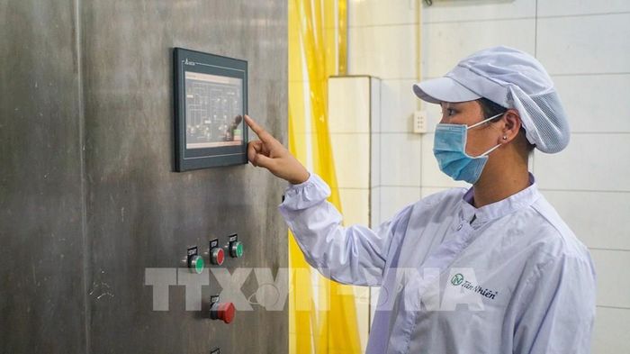 Doanh nghiệp ứng dụng công nghệ và chuyển đổi số trong quản lý sản xuất, đáp ứng các tiêu chuẩn của thị trường quốc tế và phát triển bền vững. Ảnh: Minh Phú - TTXVN