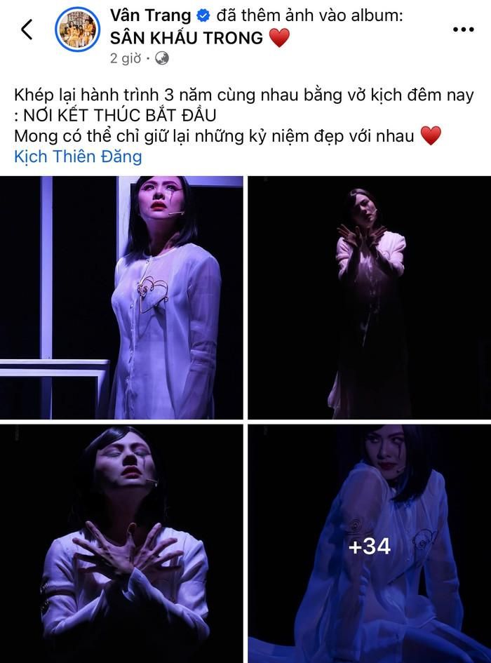 Bài đăng của Vân Trang trên trang cá nhân. Ảnh: FBNV
