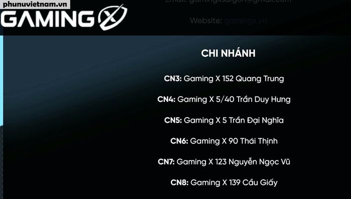 Theo quảng bá, Game X là hệ thống game lớn với 8 cơ sở, trong đó 6 cơ sở tại Hà Nội, đặt tại các đường Trần Duy Hưng, Nguyễn Trãi, Trần Đại Nghĩa, Thái Thịnh, Nguyễn Ngọc Vũ và Cầu Giấy.