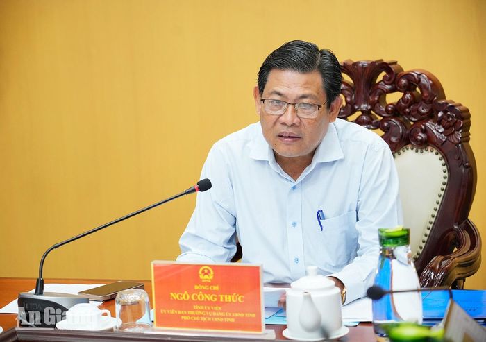 Phó Chủ tịch UBND tỉnh An Giang Ngô Công Thức phát biểu chỉ đạo tại buổi làm việc.