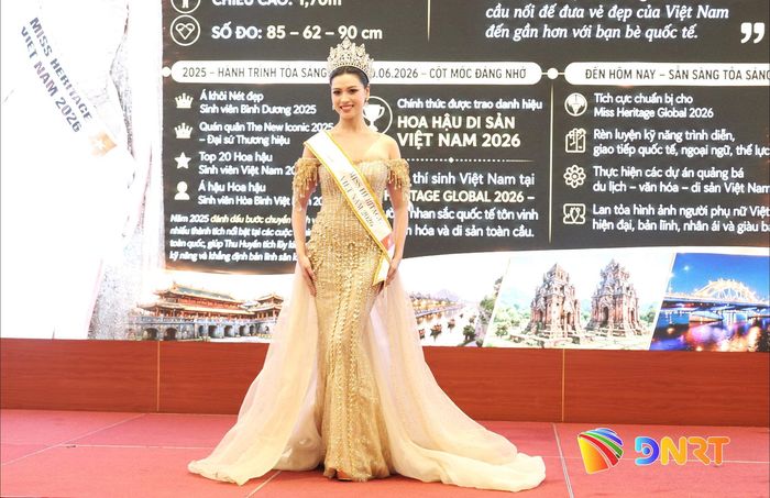 Đại diện cho Việt Nam tham gia cuộc thi là Hoa hậu Di sản Việt Nam 2026 Trần Thu Huyền. Ảnh: NGỌC HÀ