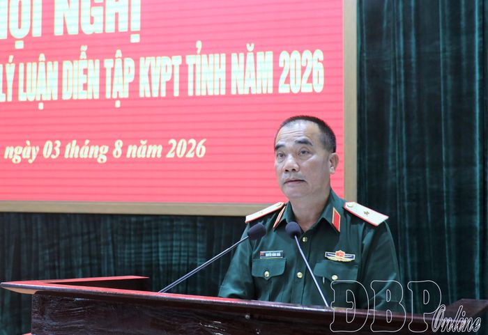 Thiếu tướng Nguyễn Đăng Khải, Phó Tư lệnh - Tham Mưu trưởng Quân khu 2 thống nhất một số nội dung chuẩn bị và thực hành diễn tập KVPT tỉnh Điện Biên năm 2026.