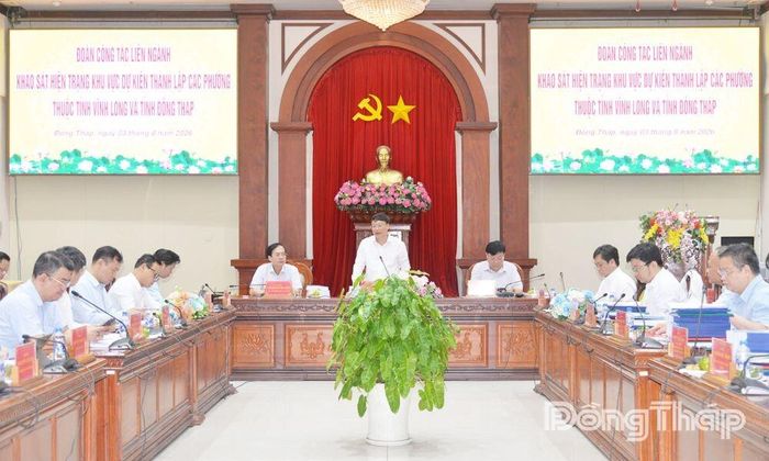 Thứ trưởng Bộ Nội vụ Trương Hải Long phát biểu tại buổi làm việc. 
