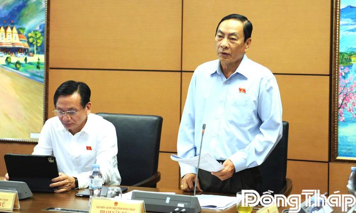 Đại biểu Phạm Văn Hòa phát biểu thảo luận tại tổ.