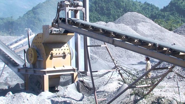 Khu vực khai thác vật liệu của Hợp tác xã Xuân Thanh (Phong Thổ).