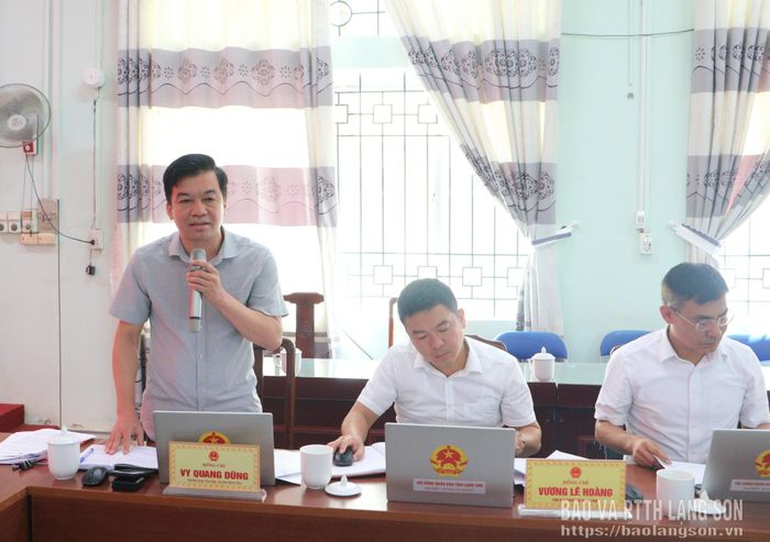 Lãnh đạo Ban Văn hóa - xã hội HĐND tỉnh phát biểu tại buổi làm việc