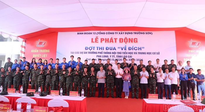 Binh đoàn 12 (Tổng Công ty Xây dựng Trường Sơn) phát động đợt thi đua về đích tại các dự án Trường Phổ thông dân tộc nội trú Tiểu học và THCS Y Tý và Pha Long.