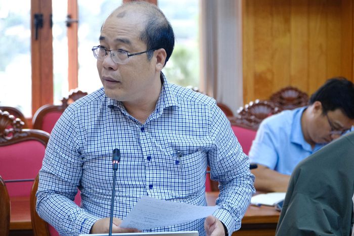 Quyền Giám đốc Sở Xây dựng Cao Sơn Dũng phát biểu tại buổi làm việc