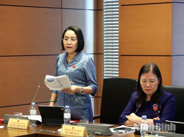 Phó Chủ tịch Quốc hội Nguyễn Thị Thanh (Đoàn ĐBQH tỉnh Ninh Bình) tham gia góp ý vào dự án Luật sửa đổi, bổ sung một số điều của Luật Hải quan.