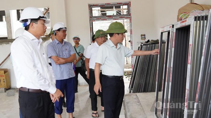 Khối lượng thi công Trường nội trú TH và THCS Dân Hóa đạt khoảng 68% - Ảnh: Q.V