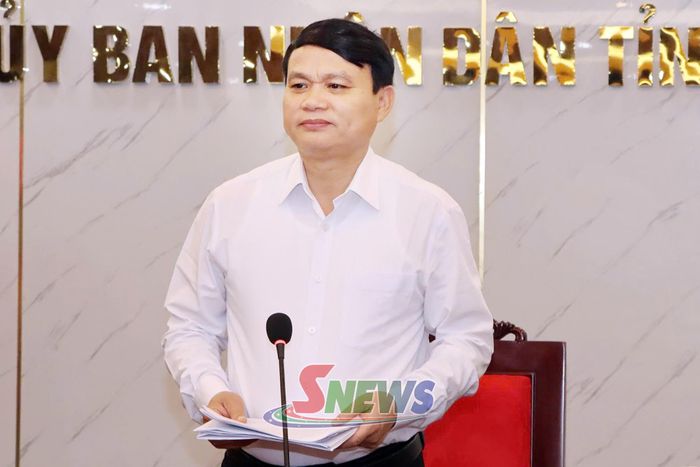 Đồng chí Đặng Ngọc Hậu, Phó Chủ tịch UBND tỉnh phát biểu chỉ đạo tại cuộc làm việc.