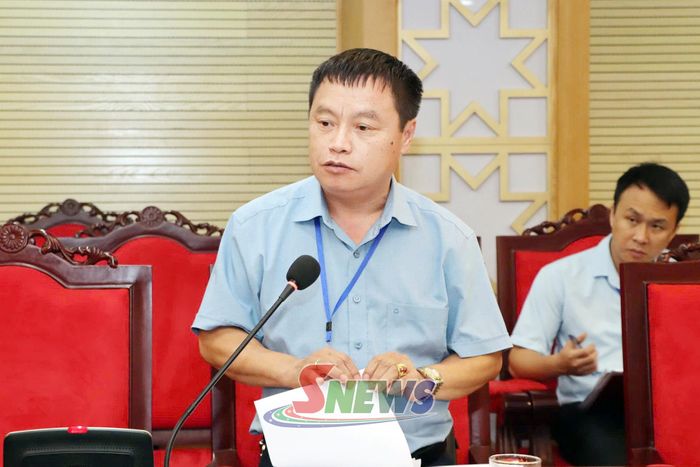 Lãnh đạo Sở Dân tộc và Tôn giáo phát biểu tại cuộc làm việc.
