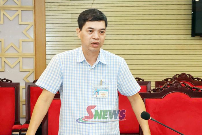 Lãnh đạo Sở Tư pháp phát biểu tại cuộc làm việc.