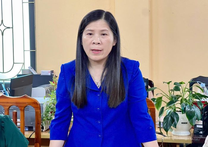 Đồng chí Lê Thị Thanh Trà, Ủy viên BCH Đảng bộ tỉnh, Phó Chủ tịch HĐND tỉnh phát biểu tại buổi làm việc.